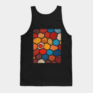 Abstract Honeycomb | Cracked Stained Glass Mosaic Tank Top