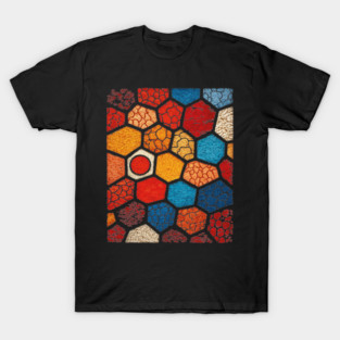 Abstract Honeycomb | Cracked Stained Glass Mosaic T-Shirt