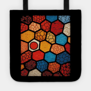 Abstract Honeycomb | Cracked Stained Glass Mosaic Tote