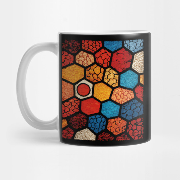 Abstract Honeycomb | Cracked Stained Glass Mosaic by TuncGK