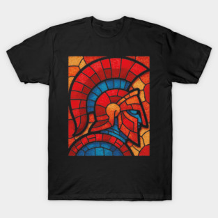 Spartan Warrior | Ancient Greek Stained Glass Mosaic T-Shirt