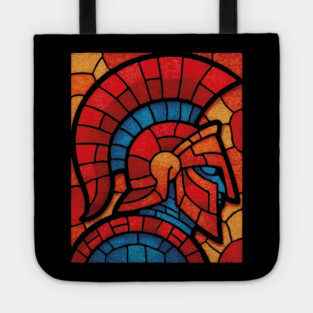 Spartan Warrior | Ancient Greek Stained Glass Mosaic Tote