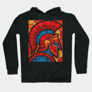 Spartan Warrior | Ancient Greek Stained Glass Mosaic Hoodie