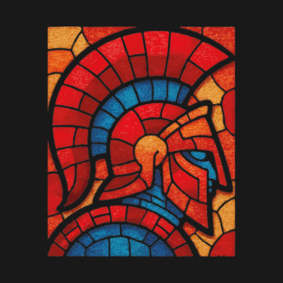 Spartan Warrior | Ancient Greek Stained Glass Mosaic T-Shirt