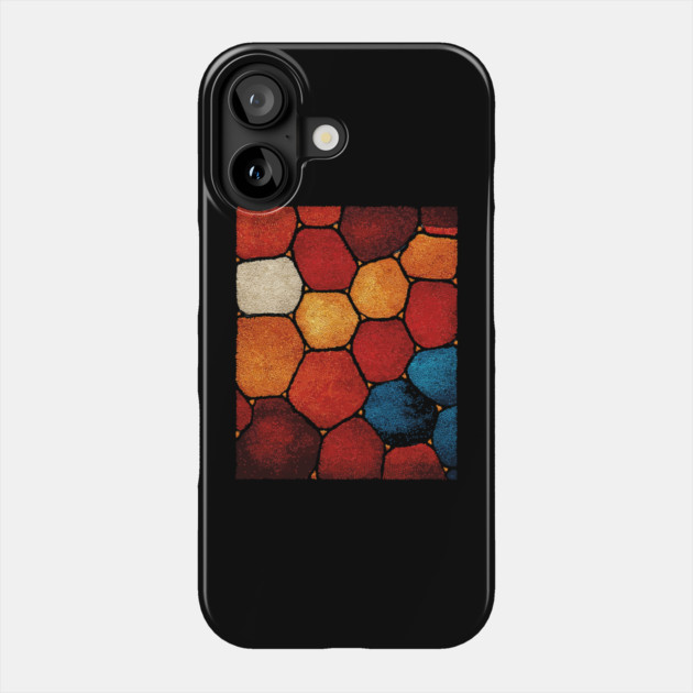 Warm Hexagon Pattern | Geometric Stained Glass Art Phone Case by TuncGK