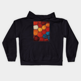 Warm Hexagon Pattern | Geometric Stained Glass Art Kids Hoodie