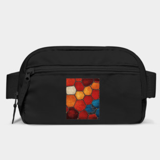 Warm Hexagon Pattern | Geometric Stained Glass Art Bag