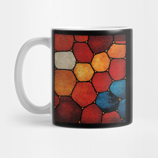 Warm Hexagon Pattern | Geometric Stained Glass Art by TuncGK
