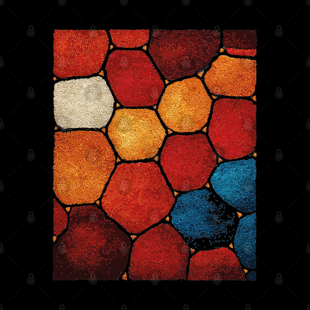 Warm Hexagon Pattern | Geometric Stained Glass Art by TuncGK