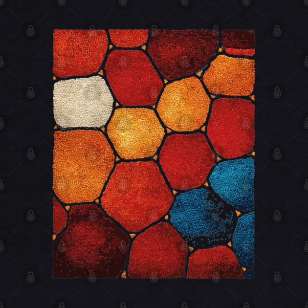 Warm Hexagon Pattern | Geometric Stained Glass Art by TuncGK