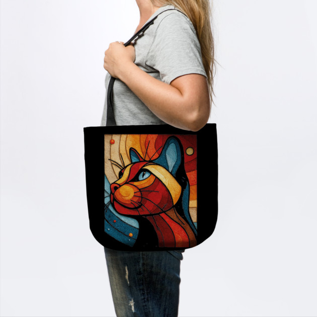 Celestial Cat | Modern Stained Glass Art Portrait by TuncGK