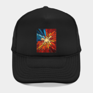 Vibrant Sunburst | Abstract Stained Glass Mosaic Hat