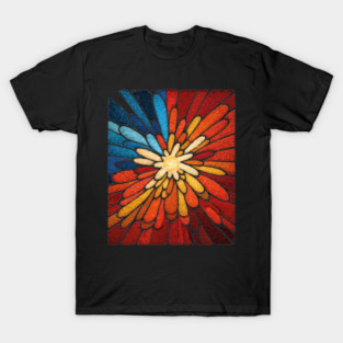 Vibrant Sunburst | Abstract Stained Glass Mosaic T-Shirt