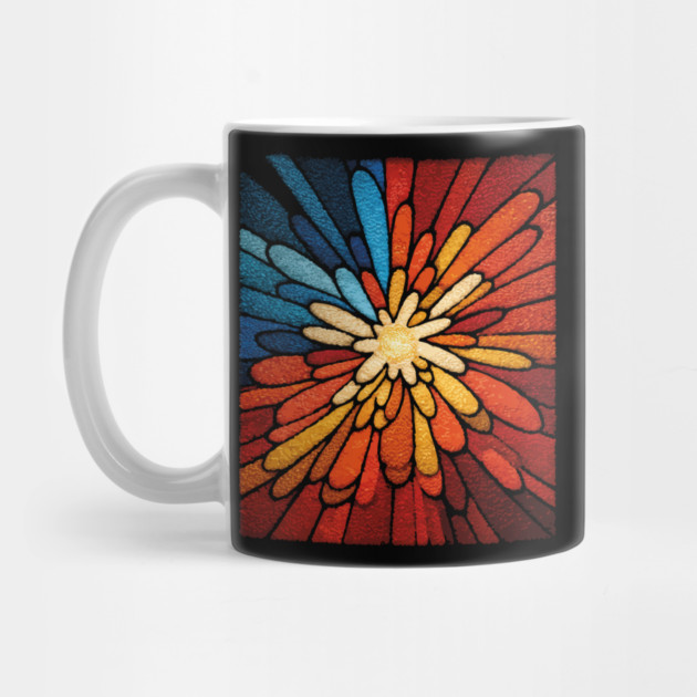 Vibrant Sunburst | Abstract Stained Glass Mosaic by TuncGK