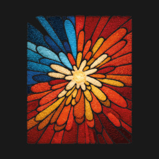 Vibrant Sunburst | Abstract Stained Glass Mosaic T-Shirt