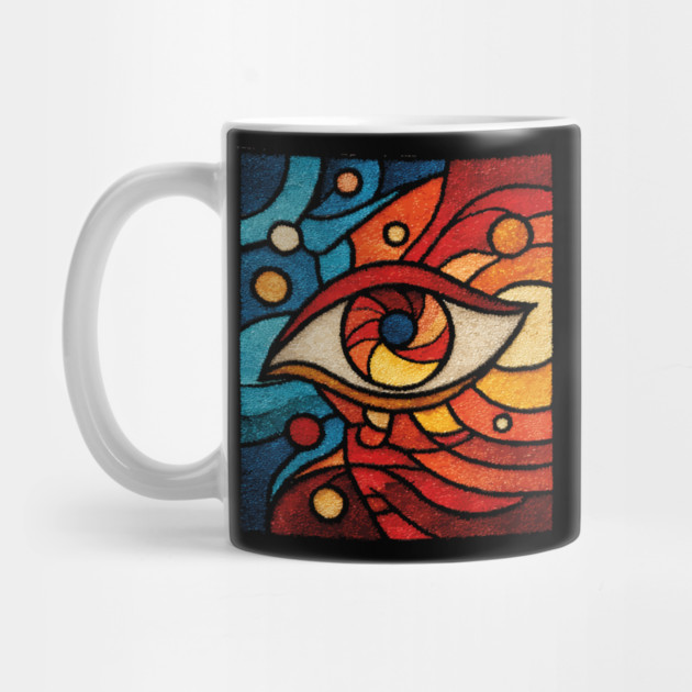 Cosmic All Seeing Eye | Celestial Stained Glass Art by TuncGK