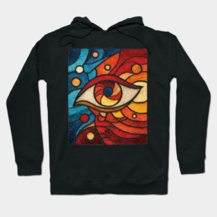 Cosmic All Seeing Eye | Celestial Stained Glass Art Hoodie