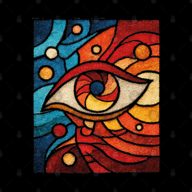 Cosmic All Seeing Eye | Celestial Stained Glass Art by TuncGK