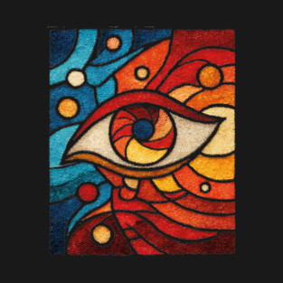 Cosmic All Seeing Eye | Celestial Stained Glass Art T-Shirt