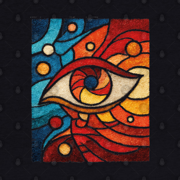 Cosmic All Seeing Eye | Celestial Stained Glass Art by TuncGK