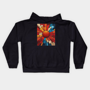 Radiant Sunburst | Stained Glass Mosaic Art Kids Hoodie