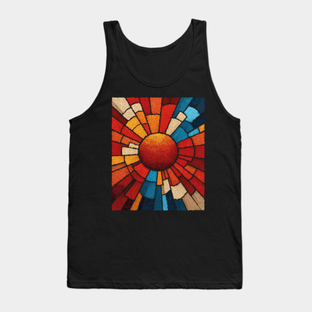 Radiant Sunburst | Stained Glass Mosaic Art Tank Top by TuncGK