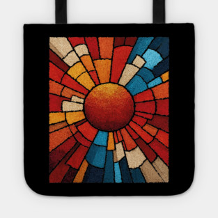 Radiant Sunburst | Stained Glass Mosaic Art Tote