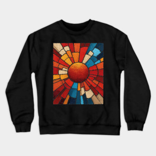 Radiant Sunburst | Stained Glass Mosaic Art Crewneck Sweatshirt