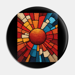 Radiant Sunburst | Stained Glass Mosaic Art Pin
