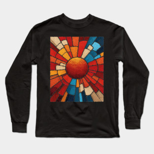 Radiant Sunburst | Stained Glass Mosaic Art Long Sleeve T-Shirt