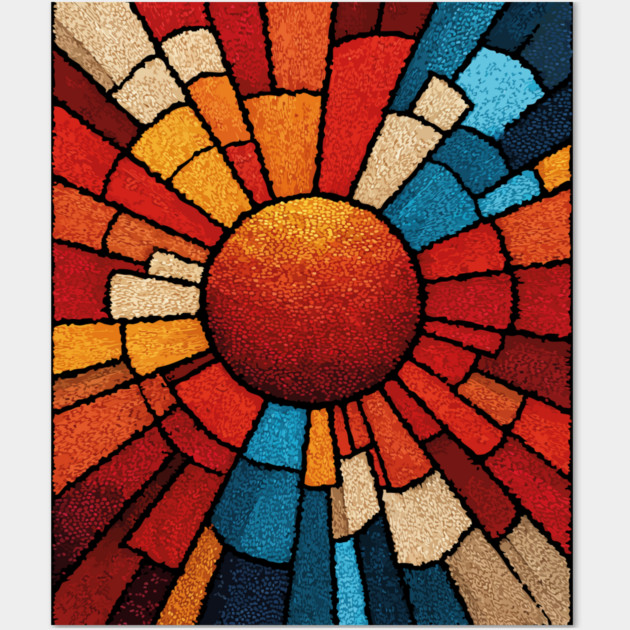 Radiant Sunburst | Stained Glass Mosaic Art Wall Art by TuncGK