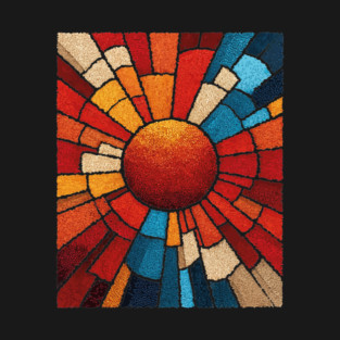 Radiant Sunburst | Stained Glass Mosaic Art T-Shirt