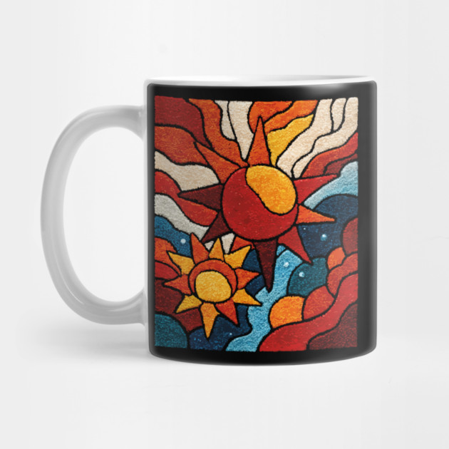 Celestial Suns | Abstract Space Folk Art by TuncGK