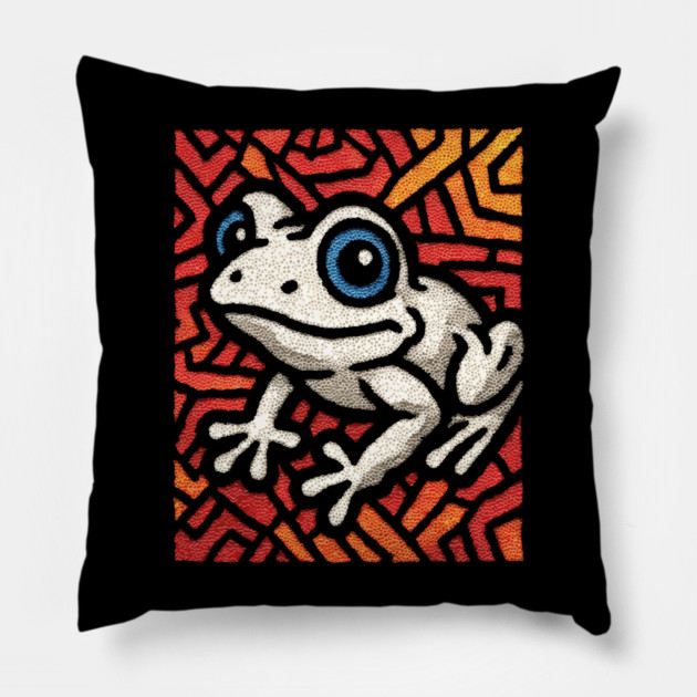 Pop Art Tribal Frog | Modern Graphic Art Pillow by TuncGK