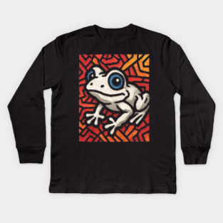 Pop Art Tribal Frog | Modern Graphic Art Kids Long Sleeve T-Shirt