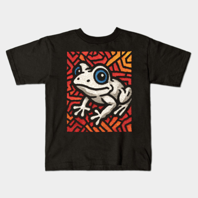 Pop Art Tribal Frog | Modern Graphic Art Kids T-Shirt by TuncGK