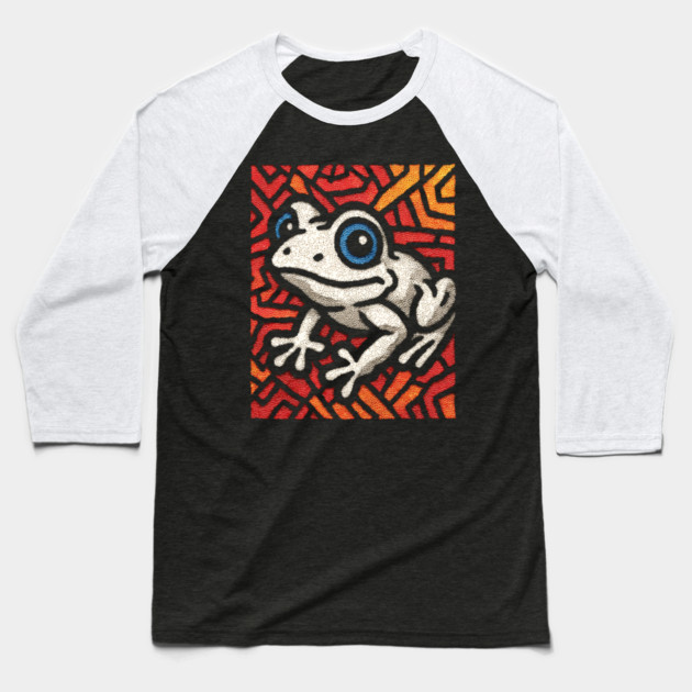 Pop Art Tribal Frog | Modern Graphic Art Baseball T-Shirt by TuncGK