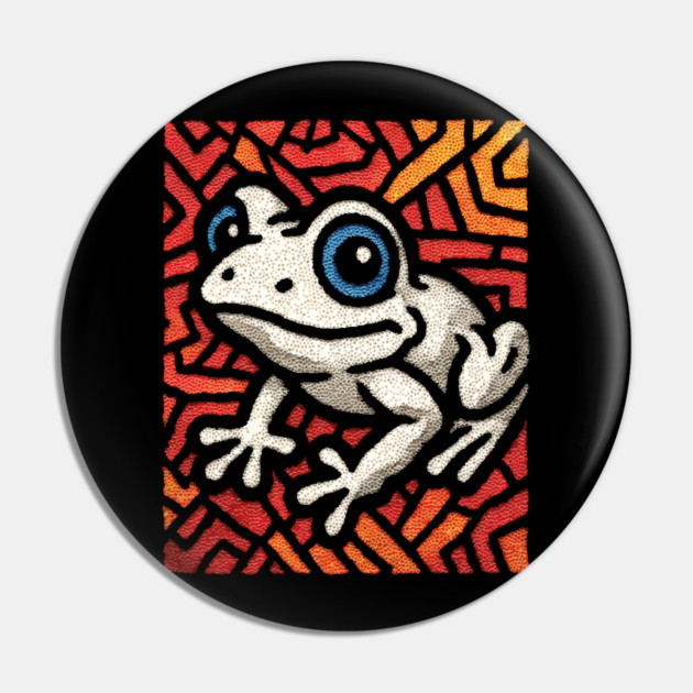 Pop Art Tribal Frog | Modern Graphic Art Pin by TuncGK