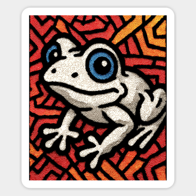Pop Art Tribal Frog | Modern Graphic Art Magnet by TuncGK