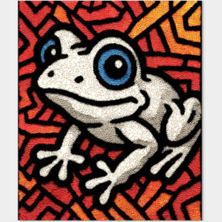 Pop Art Tribal Frog | Modern Graphic Art Posters and Art