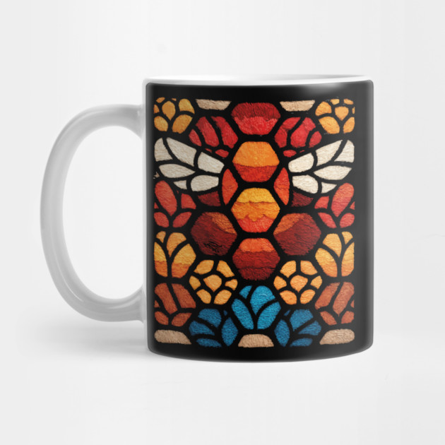 Stained Glass Bee | Sacred Geometry Honeycomb Art by TuncGK