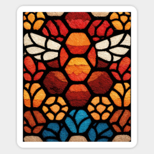 Stained Glass Bee | Sacred Geometry Honeycomb Art Sticker