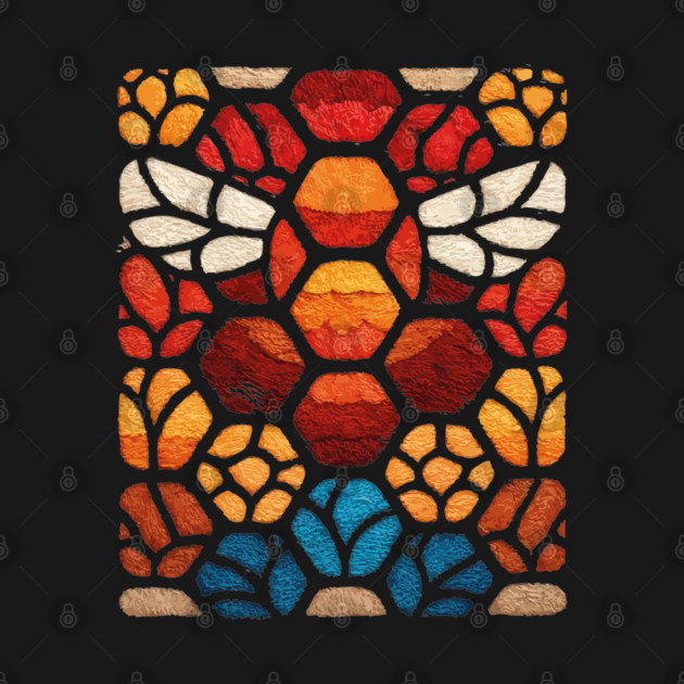 Stained Glass Bee | Sacred Geometry Honeycomb Art by TuncGK
