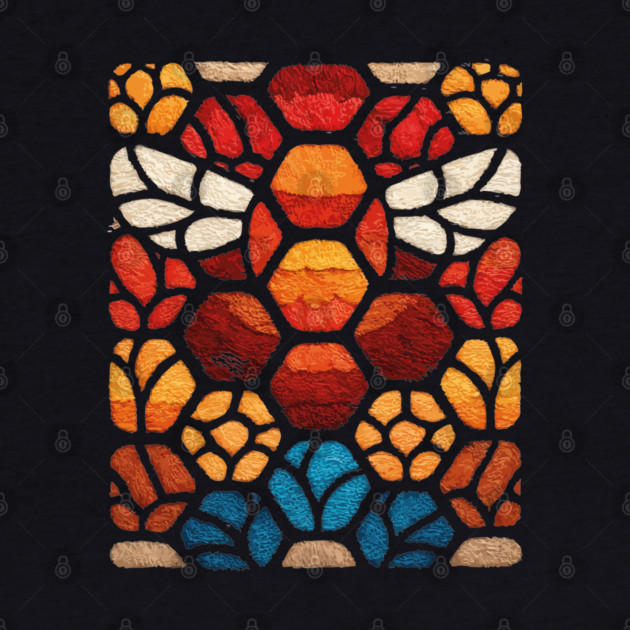 Stained Glass Bee | Sacred Geometry Honeycomb Art by TuncGK