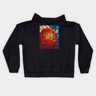 Fibonacci Spiral | Sacred Geometry Stained Glass Art Kids Hoodie