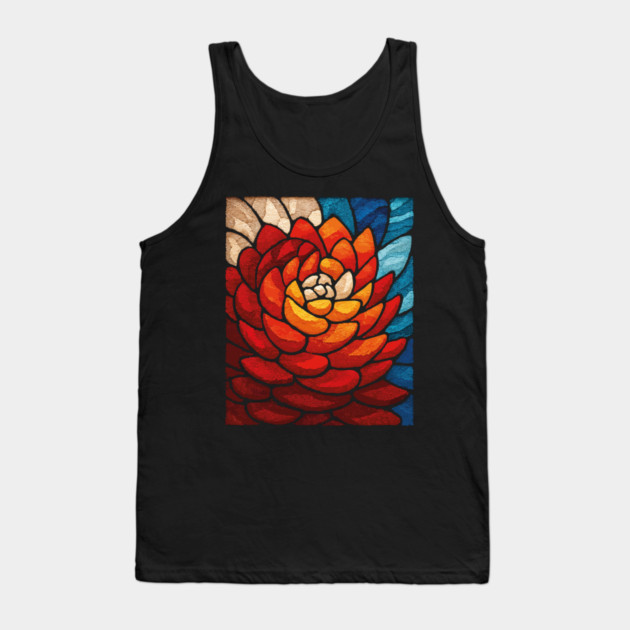 Fibonacci Spiral | Sacred Geometry Stained Glass Art Tank Top by TuncGK