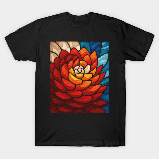 Fibonacci Spiral | Sacred Geometry Stained Glass Art T-Shirt by TuncGK