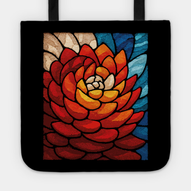 Fibonacci Spiral | Sacred Geometry Stained Glass Art Tote by TuncGK