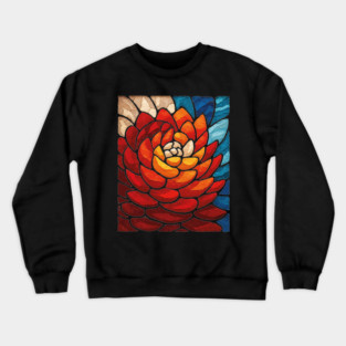 Fibonacci Spiral | Sacred Geometry Stained Glass Art Crewneck Sweatshirt