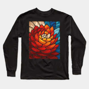 Fibonacci Spiral | Sacred Geometry Stained Glass Art Long Sleeve T-Shirt